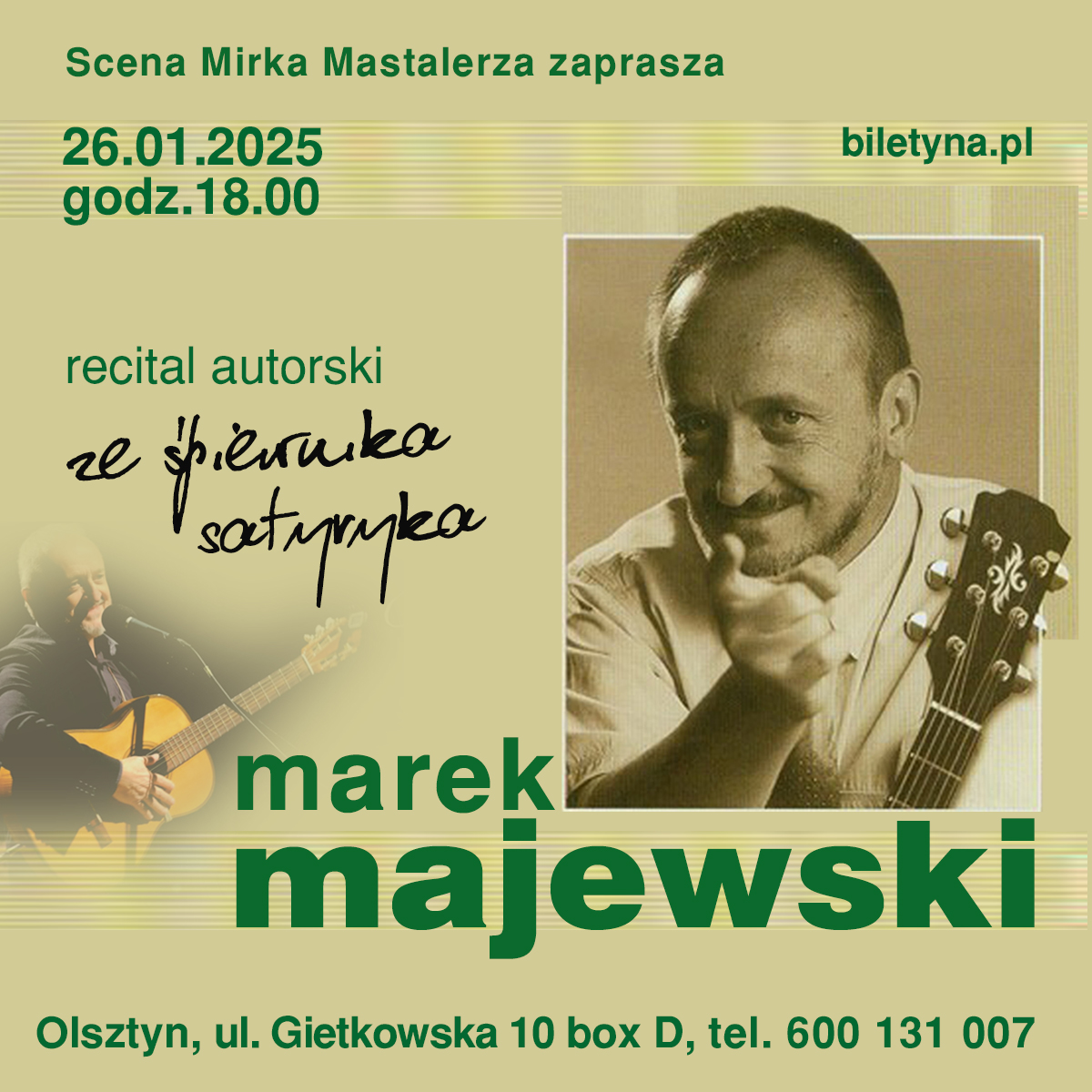 Read more about the article Marek Majewski – recital autorski „Ze śpiewnika satyryka”